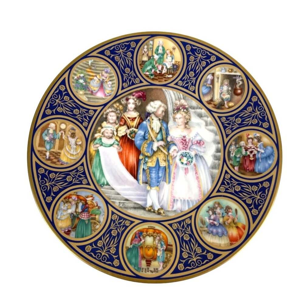 Vintage 1978 Franklin Porcelain Limoges France Cinderella Wedding Story Plate, 9